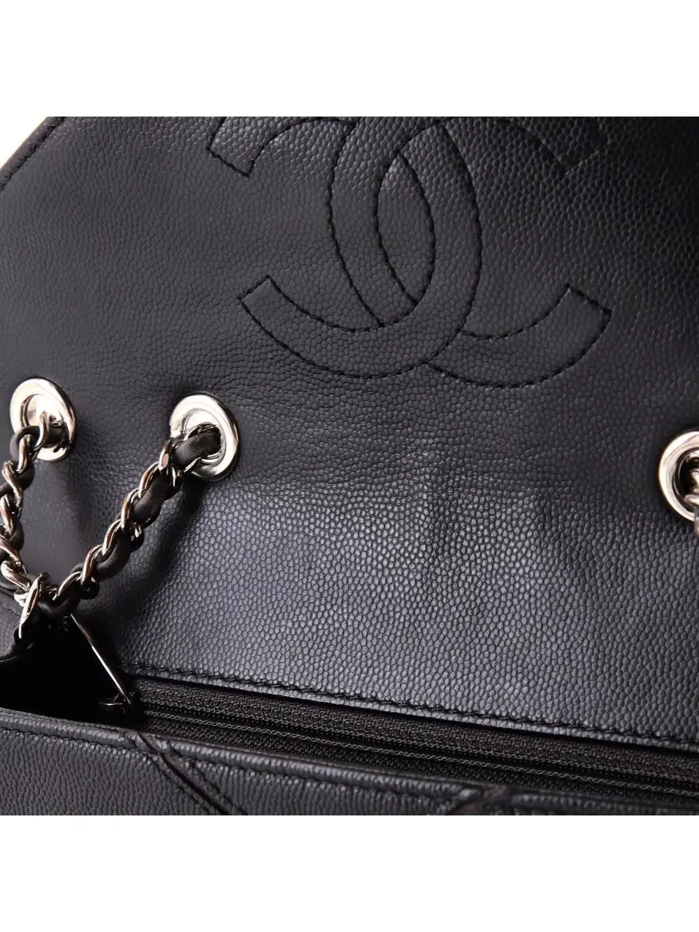 Chanel Macro Flap Bag Chevron Caviar #335628C32B